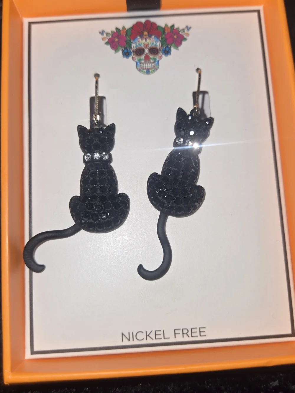 Black Cat Dangle Earrings — Nickel-Free Women’s Earrings